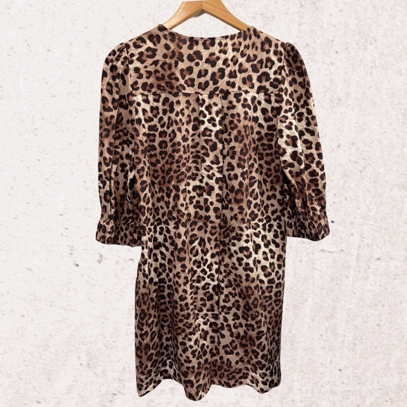 Rebecca Minkoff Brown Puff Sleeve V-Neck Sheath Dress - Picture 2 of 4